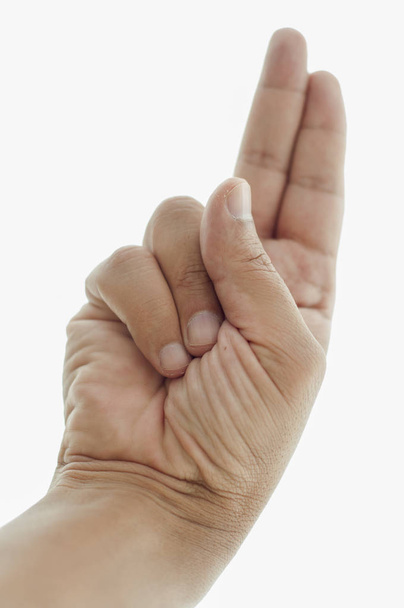  miesten kädet merkkejä valkoisella taustalla
 - Valokuva, kuva