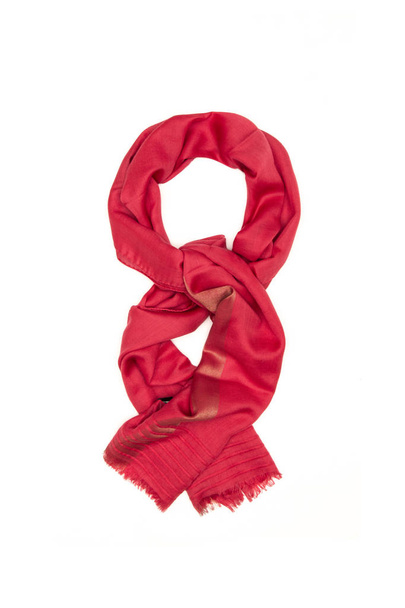 red  silk scarf on a white background - Photo, Image