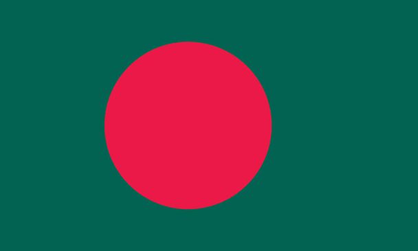 Vector afbeelding voor Bangladesh vlag. Gebaseerd op de officiële en exacte Bangladesh vlag afmetingen (5:3) & kleuren (336c en 192c) - Vector, afbeelding