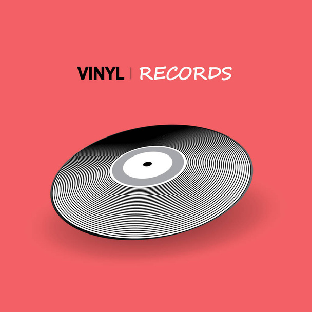 Poster van vinyl speler record. Muziek label logo. Trendy verlopende lijn stijl vector illustratie muziek. Vintage grammofoon schijf. - Vector, afbeelding