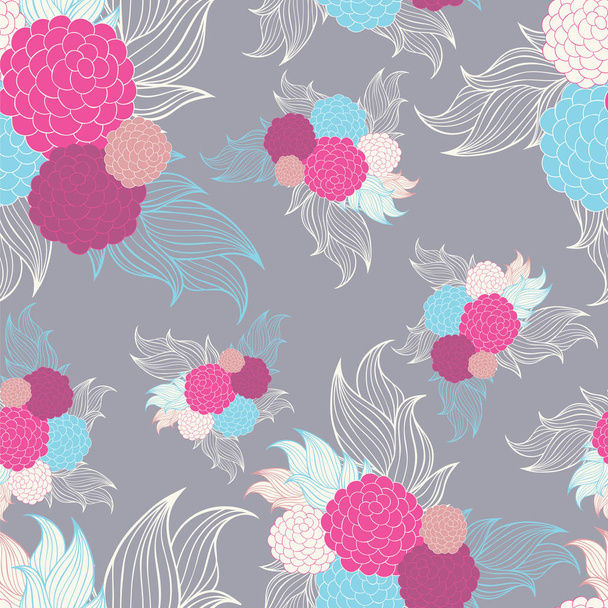 Colorful floral seamless background pattern. Wallpaper,seamless background, pattern fills, web page background,surface textures, textile design template. Vector illustration - Vetor, Imagem