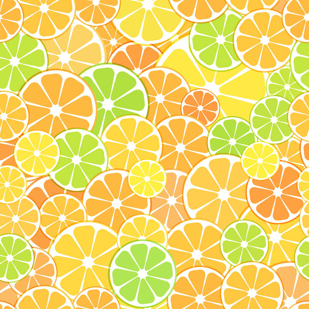 Vector seamless Pattern background. sliced halves of citrus frui - Vektori, kuva