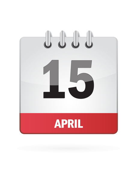 15 Avril Icône calendrier sur fond blanc
 - Vecteur, image