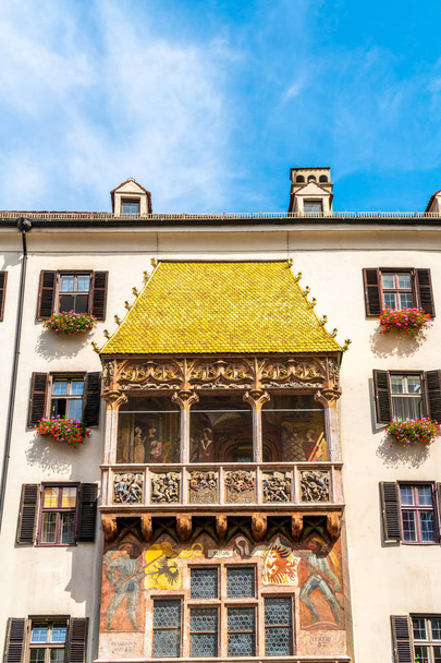 Detail of the famous Goldenes Dachl at Innsbruck in Austria. - Zdjęcie, obraz