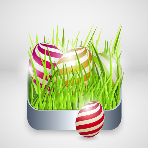 Vector background for happy easter with eggs. - Vector, Image