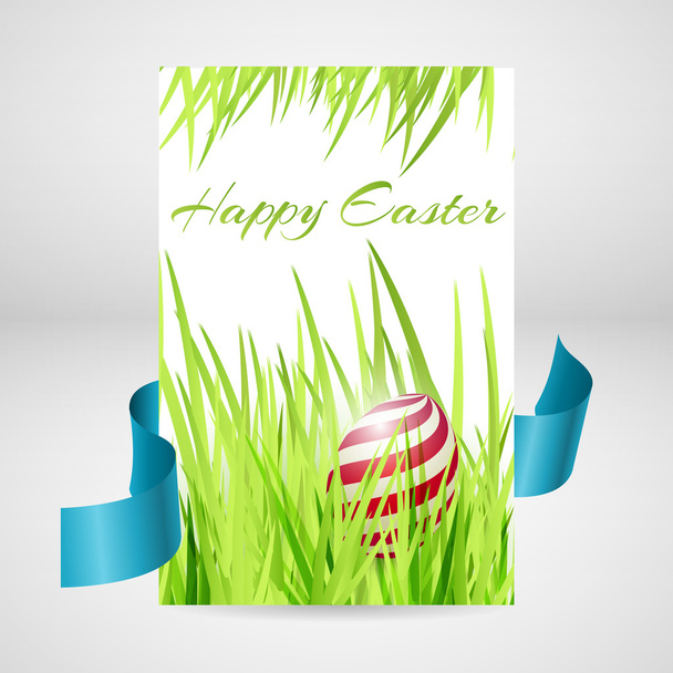 Greeting card for happy easter with eggs. - Vector, Image