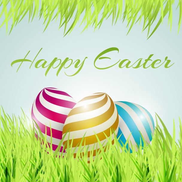 Vector background for happy easter with eggs. - Vettoriali, immagini