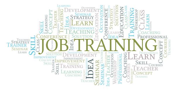 Job Training word cloud. Wordcloud gemaakt met alleen tekst. - Foto, afbeelding
