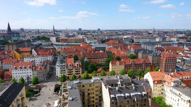 Top view of the beautiful architecture of Copenhagen. Denmark. Architecture. Travels. - Фото, зображення