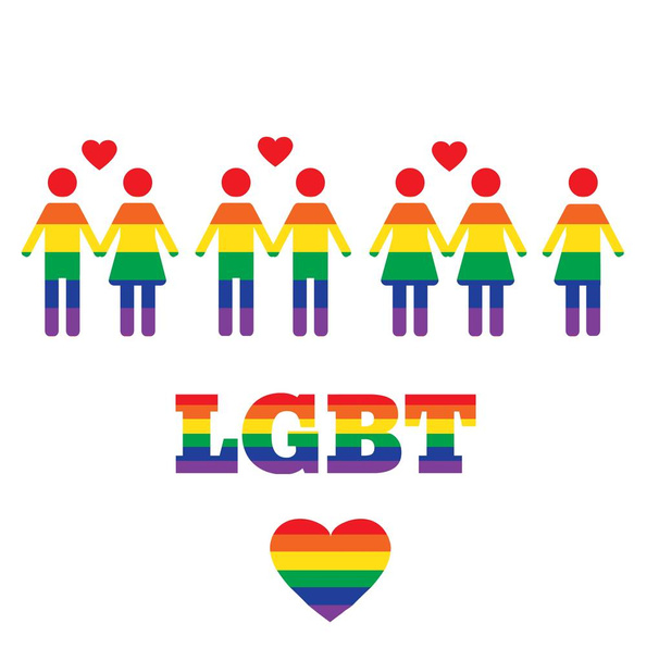 Векторные радужные иконки и символы прав ЛГБТ. Гомосексуальная любовь и векторная иллюстрация флага
. - Вектор,изображение