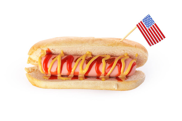 Fresh hot dog isolated on white background  - Zdjęcie, obraz