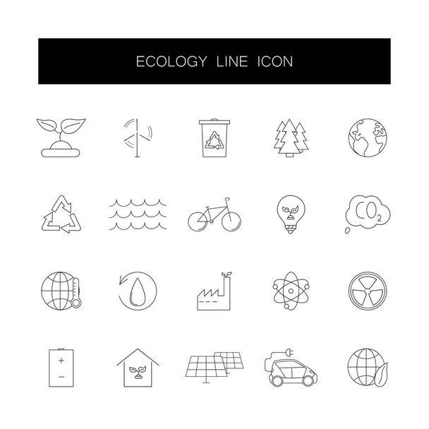Line icons set. Ecology pack.  - Вектор,изображение