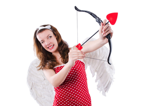 Woman with bow in valentine concept - Φωτογραφία, εικόνα