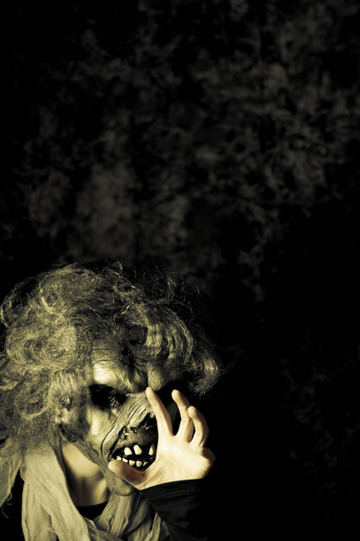 Person with the appearance of the living dead. Sensation of depression, darkness, addictions. - Photo, Image