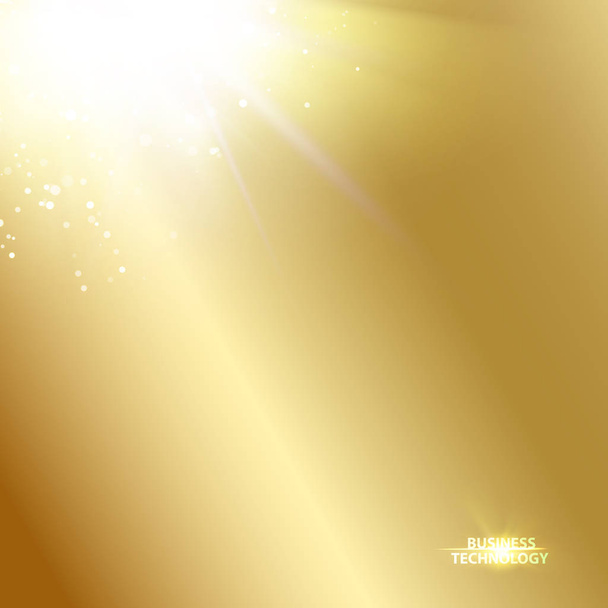 Солнечный луч, освещающий верхнюю часть изображения на золотом градиентном фоне
. - Вектор,изображение