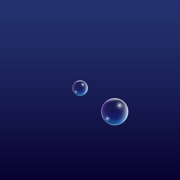 ubble with Hologram Reflection. Set of Realistic Water or Soap Bubbles for Your Design. - ベクター画像