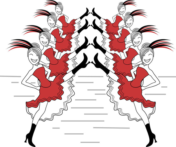Typical cabaret dancer from Paris to Montmartre - Vector, Image