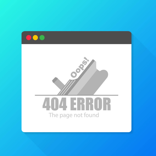Modern vector illustration of 404 error page template for website. Page not found Error 404. Vector illustration. - Vecteur, image