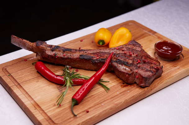 The Barbecue Tomahawk Steak on Cutting Board - Photo, image