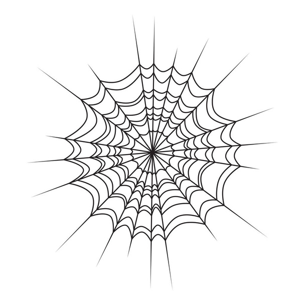 Spiderweb halloween projekt na białym tle na białym tle - Wektor, obraz