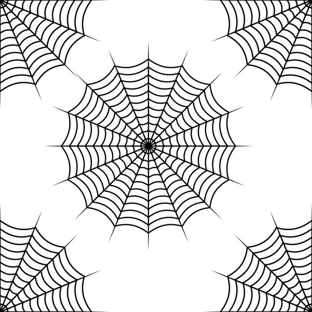 Spider web σχεδιασμός χωρίς ραφή πρότυπο απομονώνονται σε λευκό φόντο - Διάνυσμα, εικόνα