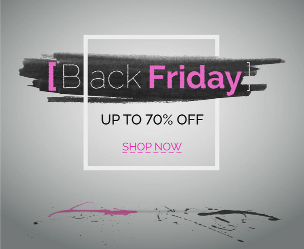 Black Friday fashion vector asvertise with white frame. Big sale discounts design banner. - Vector, Image