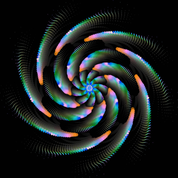 fractales abstrait helice en mouvement de rotation - 写真・画像