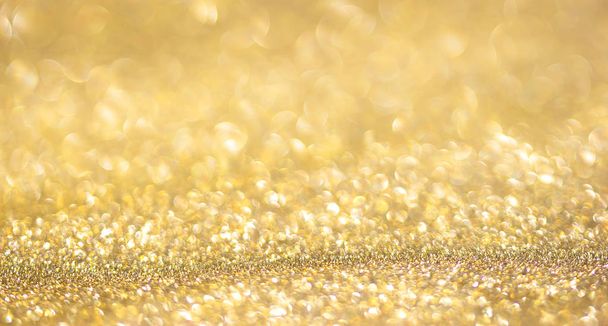 Gold bokeh background abstract pattern Christmas card. - Foto, Imagem