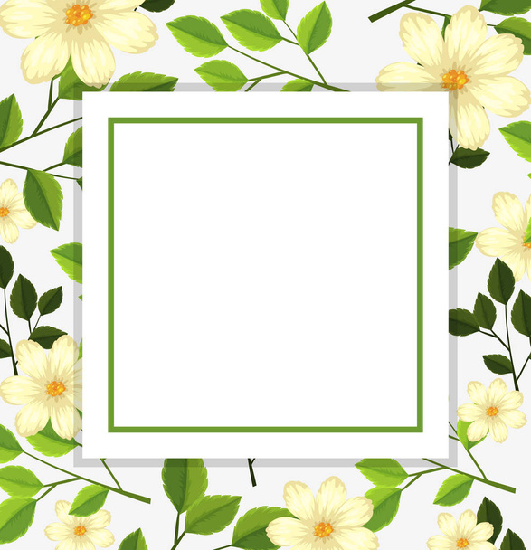 Beautiful flower card template illustration - Vector, Imagen