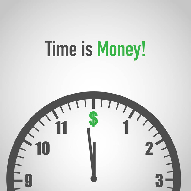 Time is money, Dollar and Clock - Vector, Image