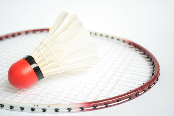 Badminton racket with ball - Φωτογραφία, εικόνα