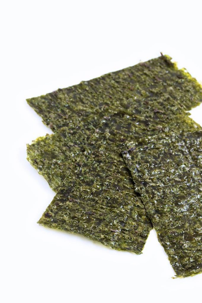 Roasted Seaweed Sheets On White Background - Photo, Image