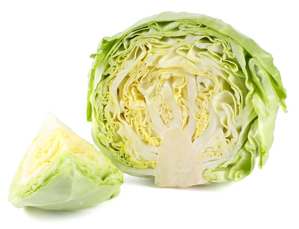 green cabbage isolated on white background. healthy food - Photo, Image