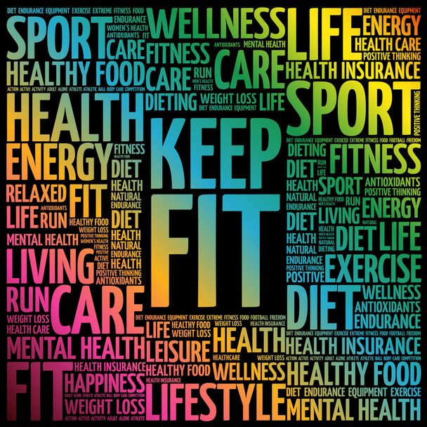 KEEP FIT word cloud collage, health concept background - Vector, afbeelding