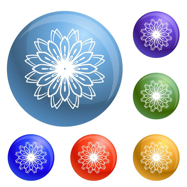 Petal flower icons set vector - Vettoriali, immagini