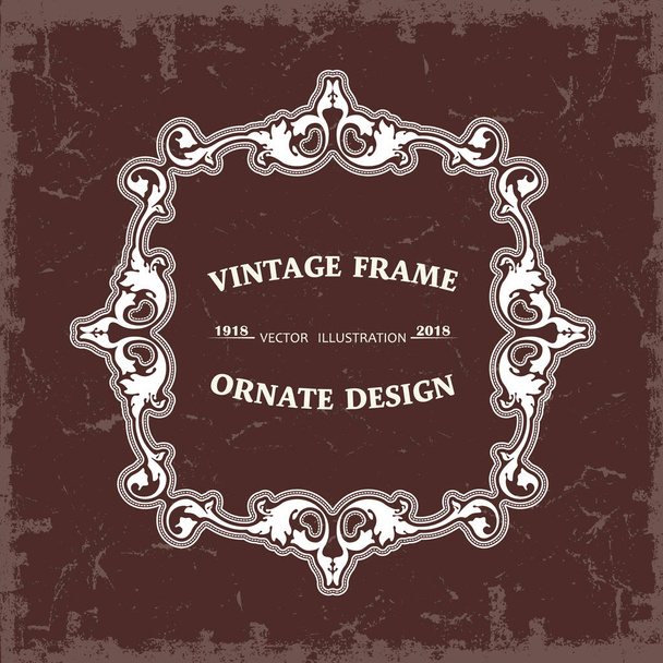 Frame in vintage brown style - Vector, Image