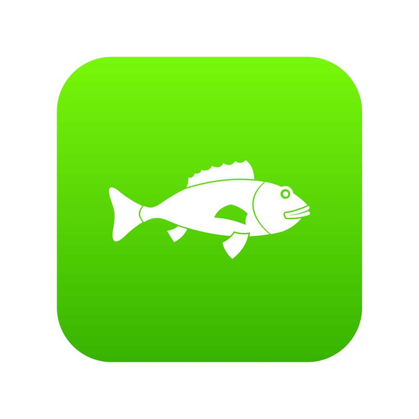 Fish icon digital green - Wektor, obraz