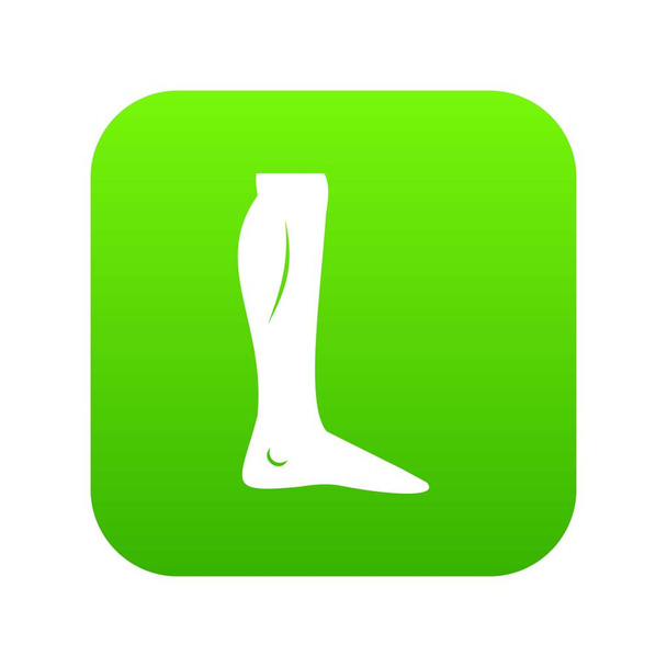 Human leg icon digital green - Вектор, зображення