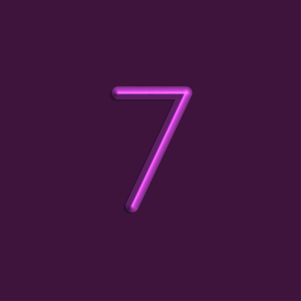 7 numero di luci di colore viola, linea 3d con ombra liscia
 - Vettoriali, immagini