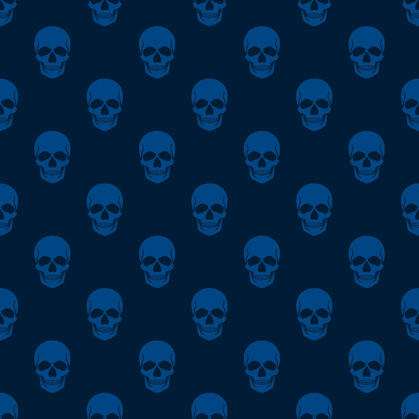 Halloween seamless pattern. Design elements for halloween party poster. Scull pattern seamless in simple style vector illustration - Vector, Image