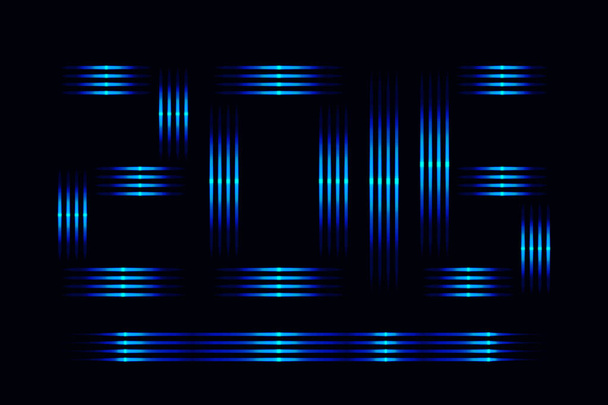 Nouvel an 2016 conception de texte de lumières bleues sur fond sombre
 - Vecteur, image