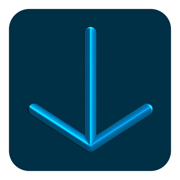 Blue Line Thin Neon Arrow Down Web Icon, Vector Illustration Design Symbol - Vettoriali, immagini