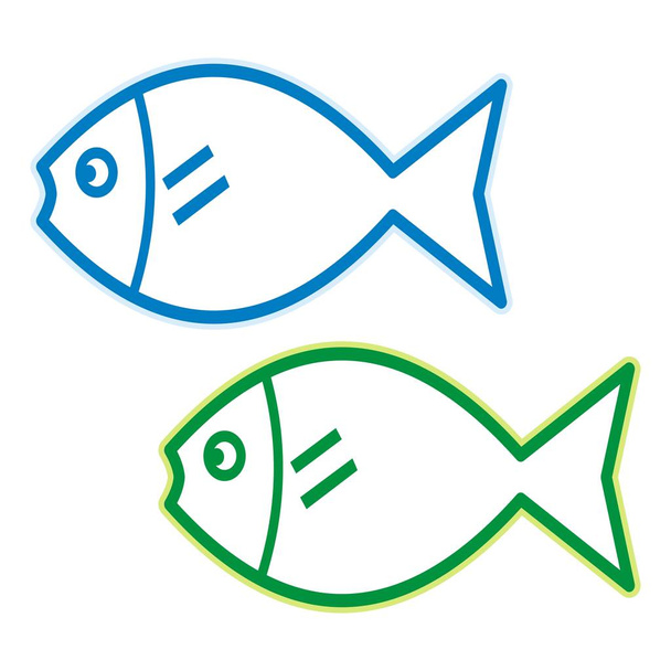 Two fishes, Christmas symbol, vector icon - Vector, Image