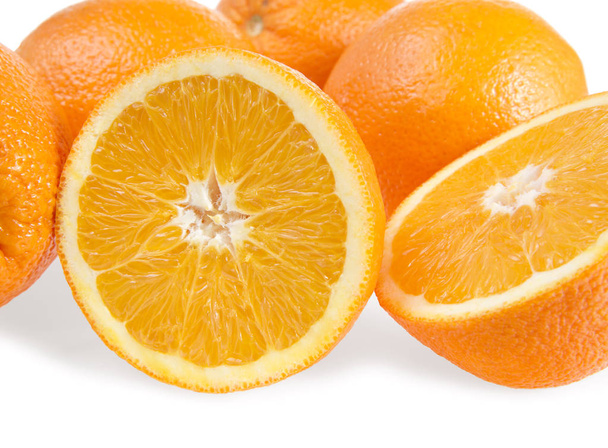 Fresh oranges, isolated on white background  - Photo, Image