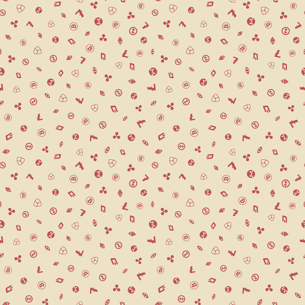 Cryptocurrency Seamless Pattern background. - Διάνυσμα, εικόνα
