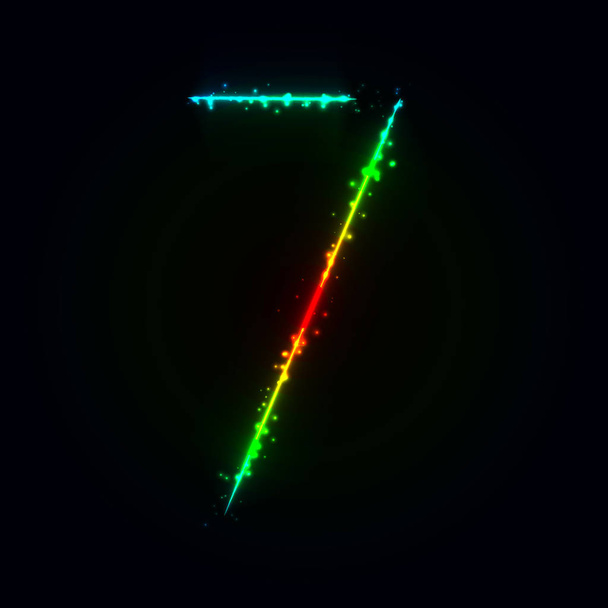Número símbolo de luces verdes sobre fondo oscuro
 - Vector, Imagen
