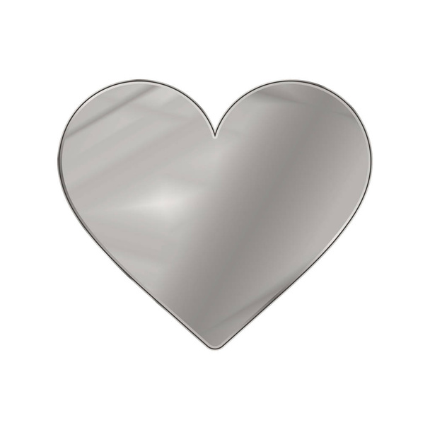 Vektor-Illustration des grauen Herzzeichens auf weißem Hintergrund - Vektor, Bild