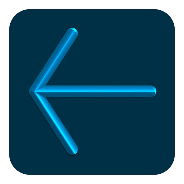 Синяя линия тонкая неоновая стрелка левой веб-икона, векторная иллюстрация дизайн символа
 - Вектор,изображение