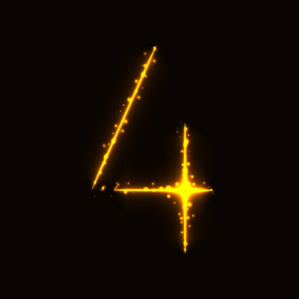 4 Symbole du nombre de lumières dorées sur fond sombre
 - Vecteur, image