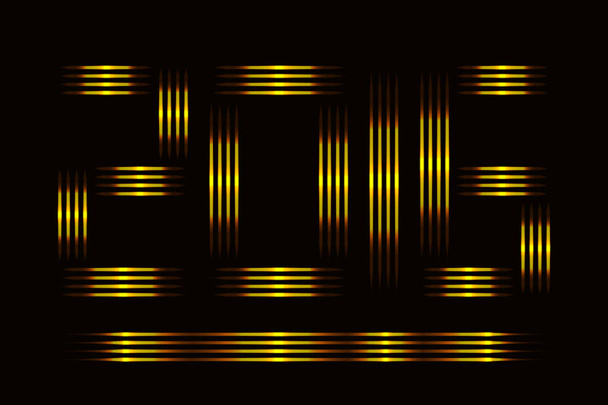 Новый 2016 год текстовый дизайн желтых огней на темном фоне
 - Вектор,изображение